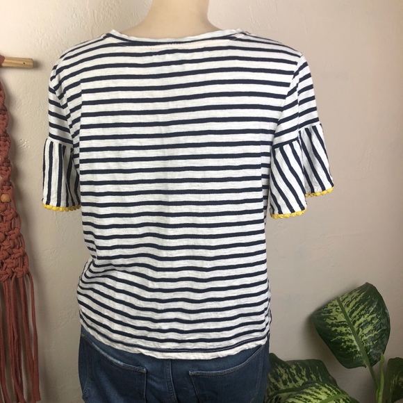 Anthro W5 Concepts Striped Embellished Hem Tee - Picture 6 of 8